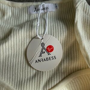 ANRABESS Women's Long Sleeve Dress - Cream